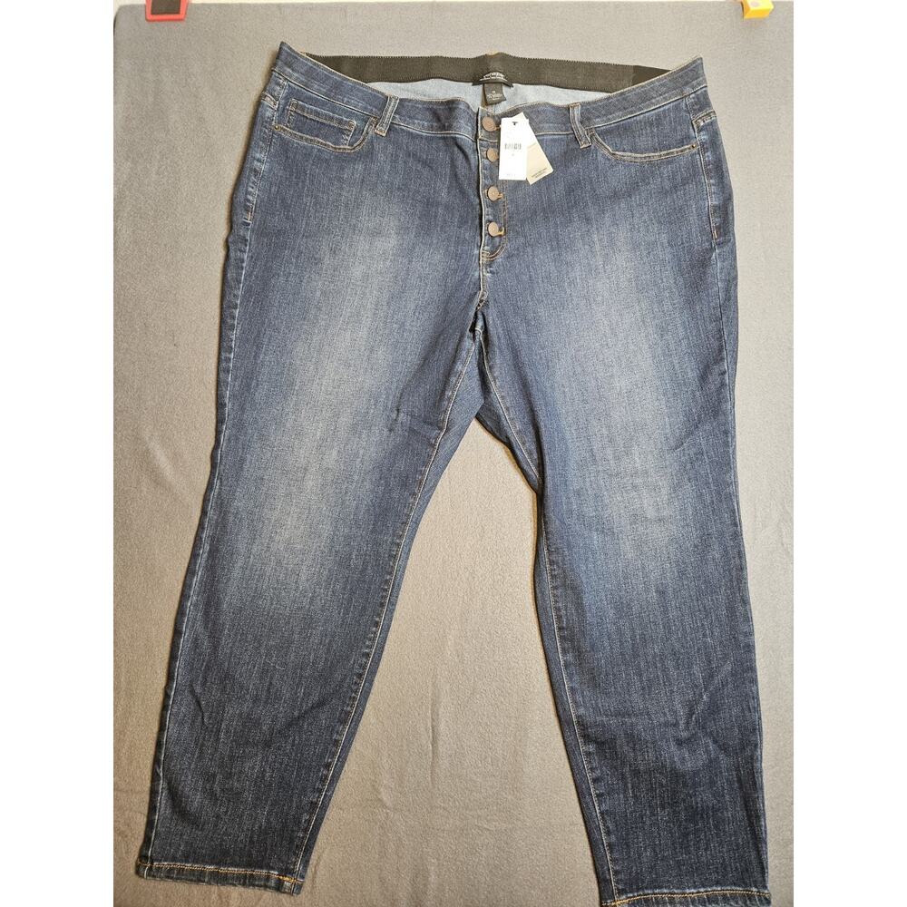 Venezia Jeans Womens 26 Blue Lane Bryant Mid Rise Skinny Ankle Elastic Waistband